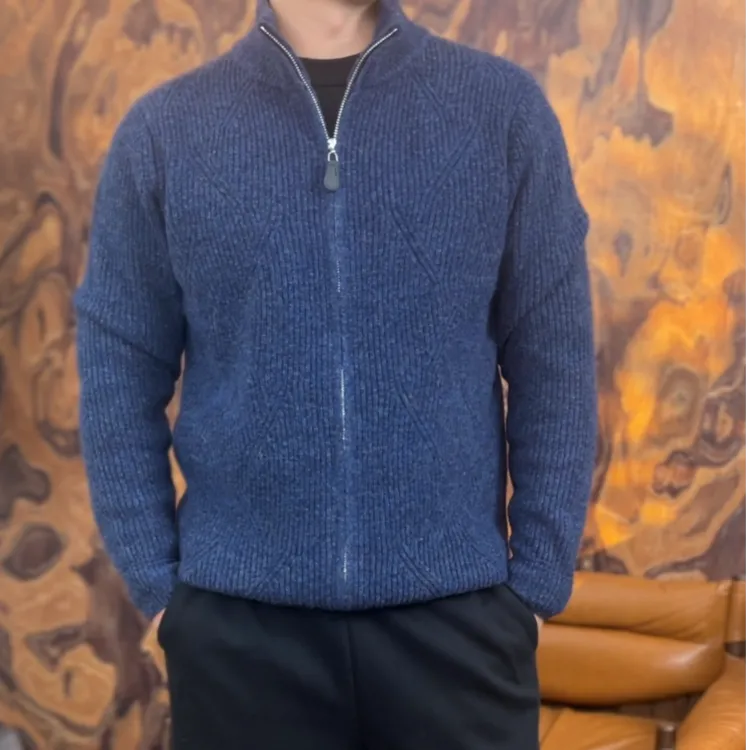 羊毛衫男士毛衣针织衫冬季保暖长袖重磅纯色百搭