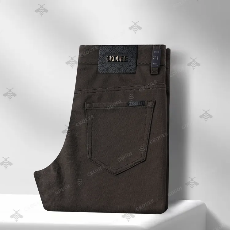 CKOUEE秋季新款高档高定轻奢商务舒适透气直筒弹力柔软轻奢休闲裤