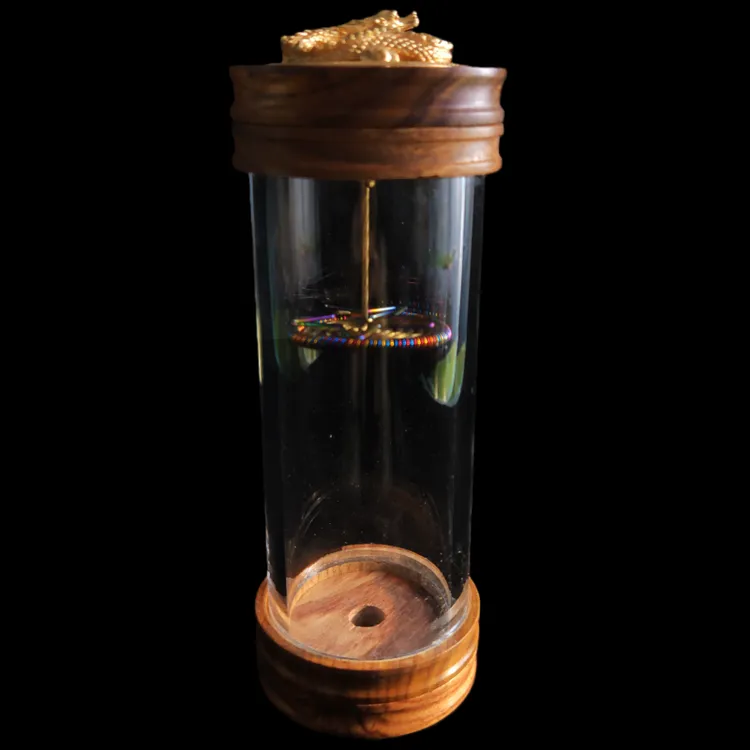 罐王•S205•铜龙揽月•草花梨蓝色铜龙蒙心七孔簧鸣虫罐55*150