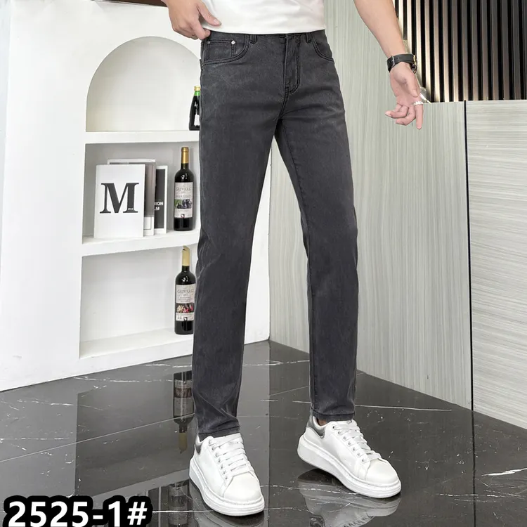 2525-1烟灰色裤子男款爆款2025新款直筒牛仔裤轻奢高级感男装
