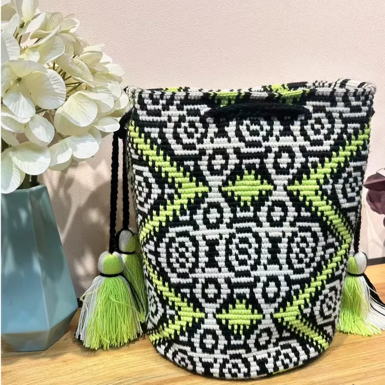 【杨公子 wayuu】南美洲哥国纯手工编织Arte&Tejido四股水桶斜挎包