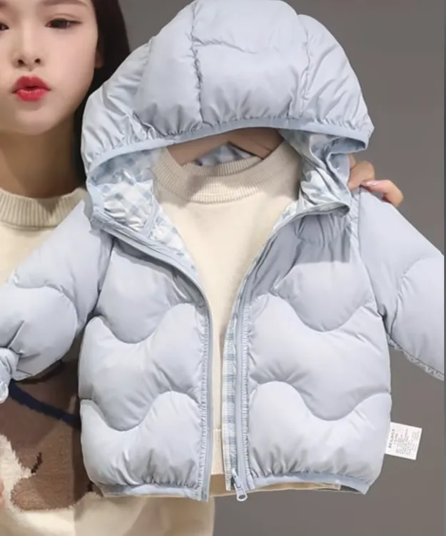 【三防格子双面穿羽绒 】婴儿童宝宝羽绒外套秋冬白鸭绒轻薄J21 AM