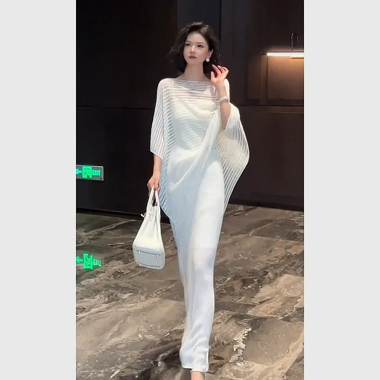 夏季流行穿搭高端精致风情万种女神范高级感白色连衣裙子套装女