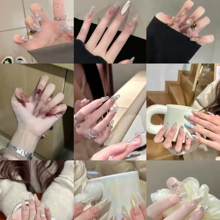 【微瑕 非纯手工 无工具包】穿戴甲美甲直播间选款下单备注编码过年