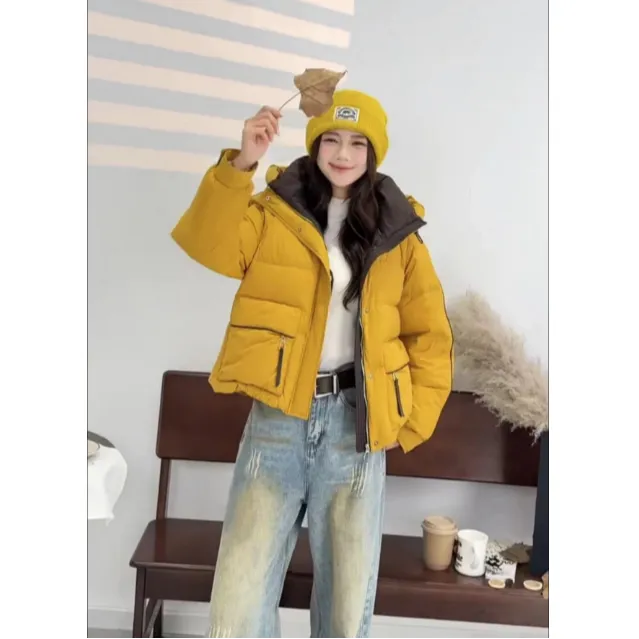 【国标羽绒服】倪妍裳13#时尚撞色连帽羽绒服