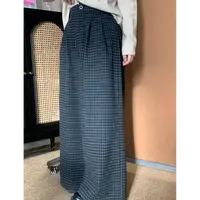 Ora design【有氧】秋季休闲风格纹阔腿裤百搭休闲裤6893