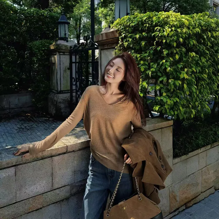 Moprobably李予诺「木质调」"羊驼毛+绵羊毛"慵懒套头毛衫L5376085