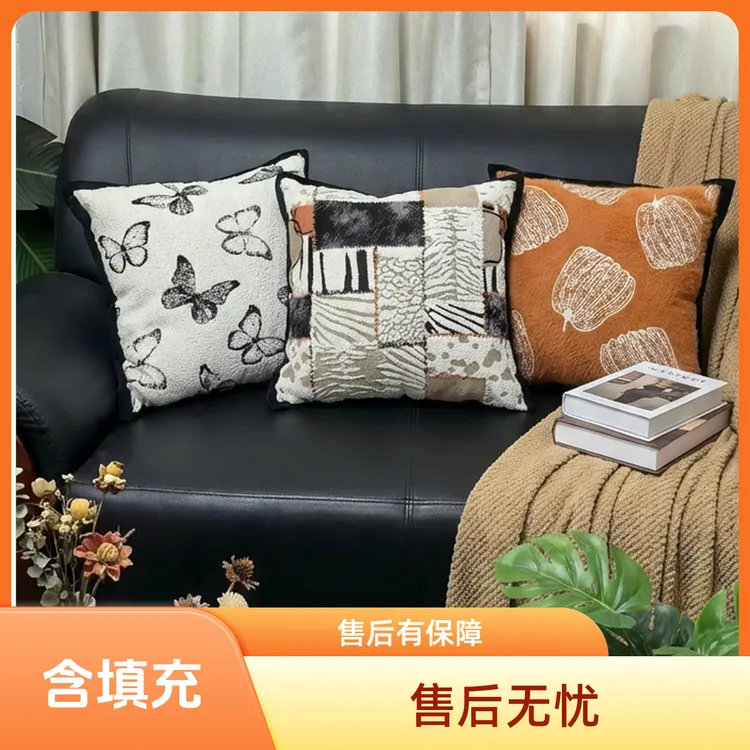 (A开头编号含芯提花抱枕）过款提花可拆抱枕套含芯简约轻奢含芯