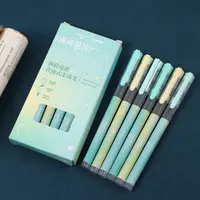 方鱼幻彩笔杆0.5黑色直液式走珠笔-3盒   