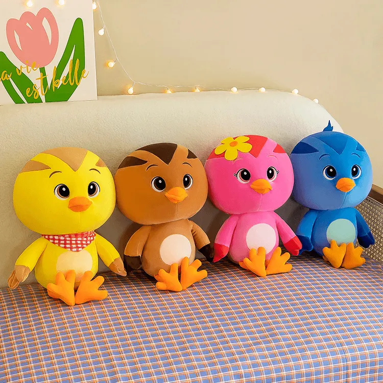 西藏包邮新疆发货萌鸡小队儿毛绒玩具一家可爱小鸡公仔朵朵麦琪玩