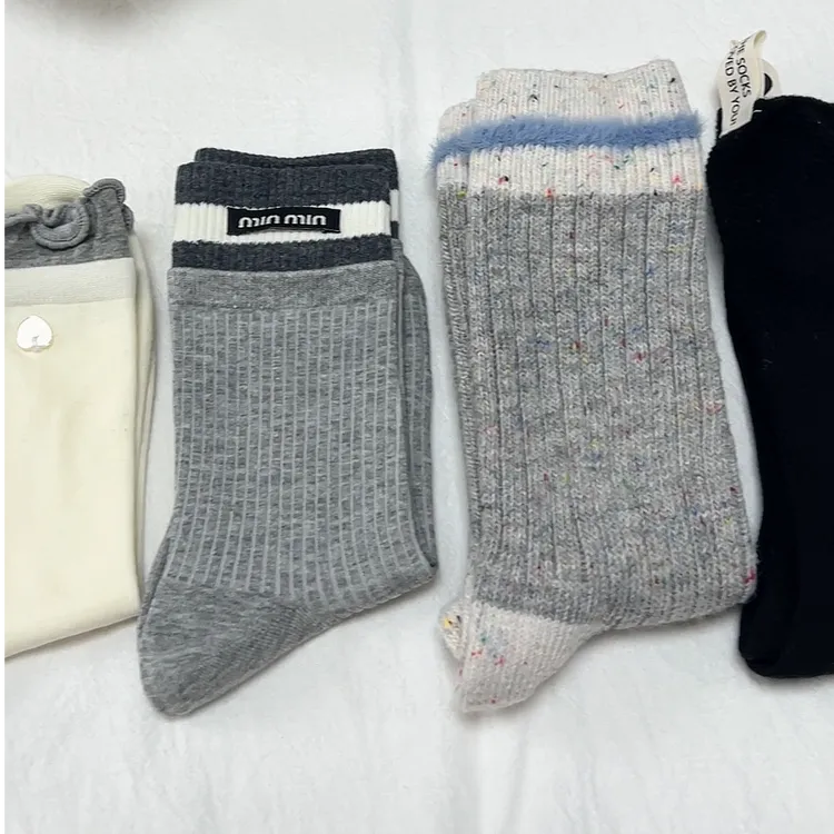 【多款混搭】5双装临时链接灰蓝系秋冬中筒袜棉袜羊毛袜组合超百搭