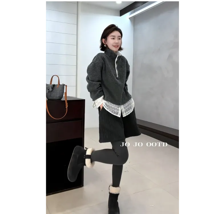 超火一整套2025秋冬新款时尚气质减龄韩版上衣
