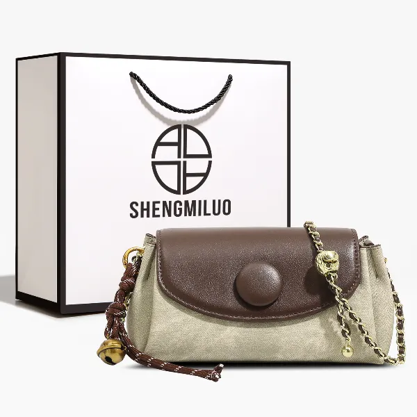 SHENGMILUO/圣米洛复古轻奢小众包包女设计感链条小包单肩斜挎包