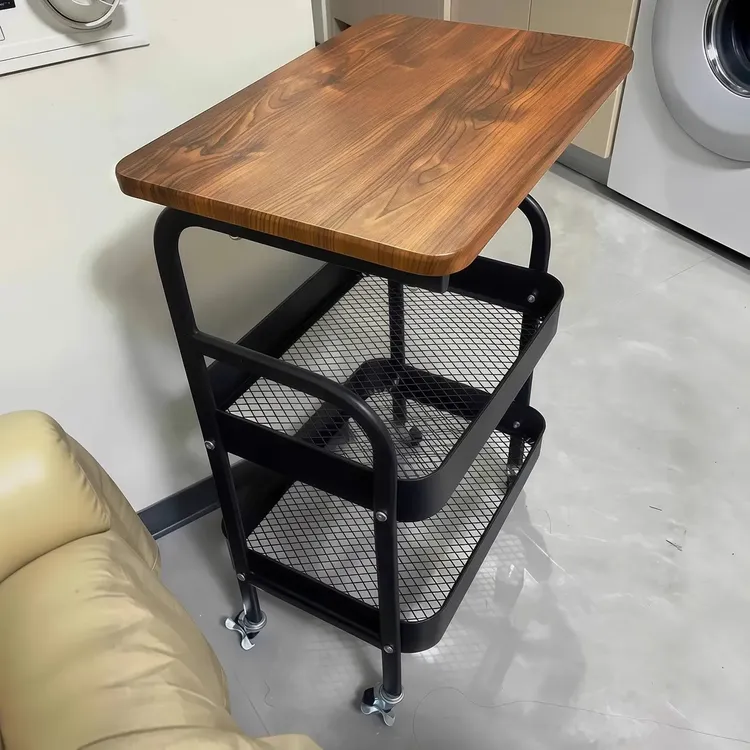 中古收纳置物架小推车落地床头柜客厅沙发边几家用茶几零食整理架
