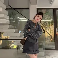 YX五WY202509243新款灰色碎花卫衣长袖显瘦百搭时尚