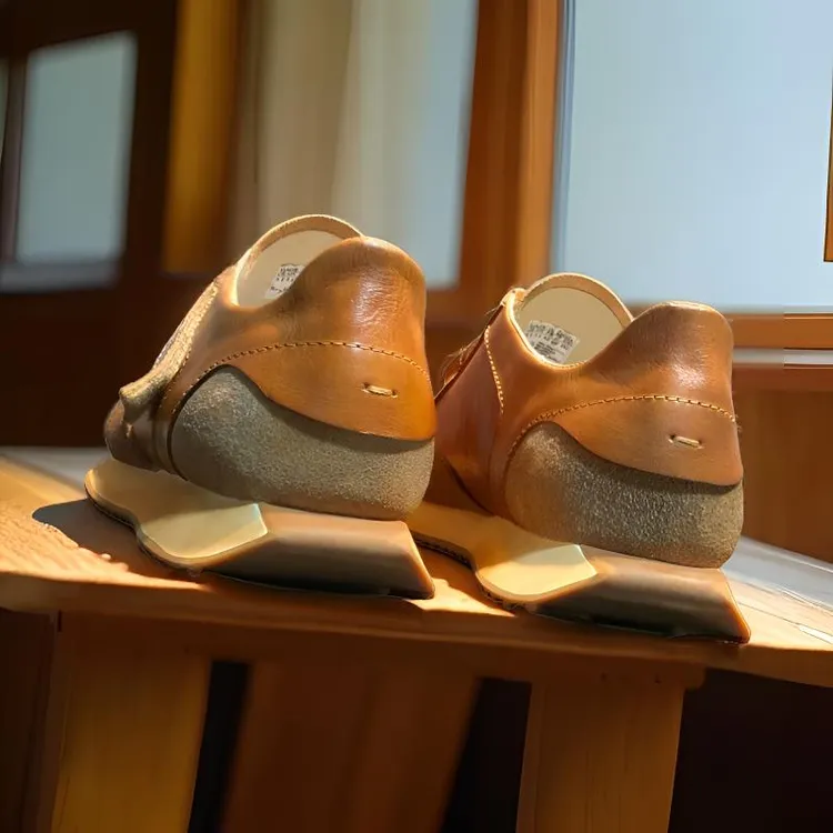 懒人小众百搭德训鞋做旧男士阿甘老爹鞋男魔术贴轻便休闲软底鞋潮