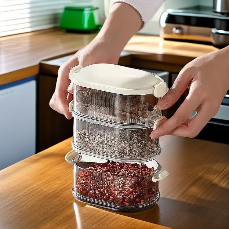 香料收纳盒调料罐盒家用高端花椒大料佐料储物盒密封罐厨房收纳