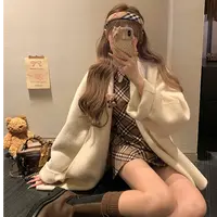 LLJ 京都千金 双面羊毛绒咖色外套披肩舒适毛呢大衣