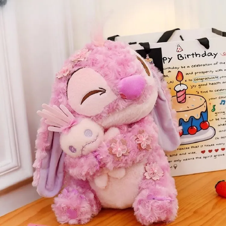 东迪粉色樱花史迪仔玩偶史迪奇抱抱小金毛绒玩具公仔生日礼物女生