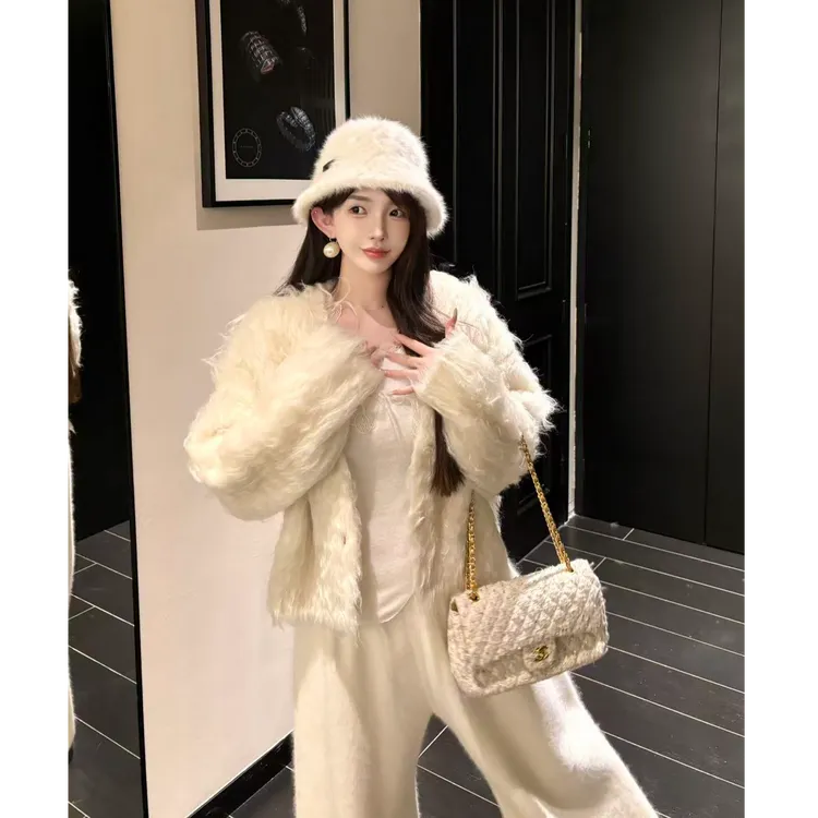 GUIDI GUDI【云间暖暖】秋冬韩系氛围感毛呢外套/黄加蓝