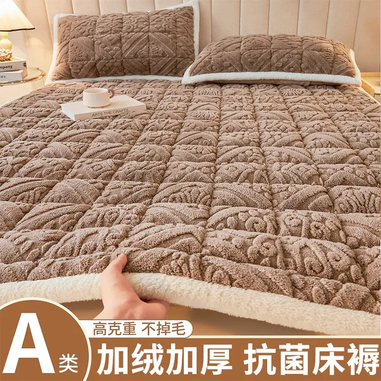 A类塔芙绒床垫遮盖物加厚保暖床褥子铺底冬季单人软垫榻榻米垫被3