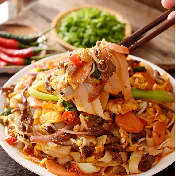 朴誉【配料表干净】正宗鲜河粉湿粉干炒牛河速食鲜河粉开袋即煮TZ