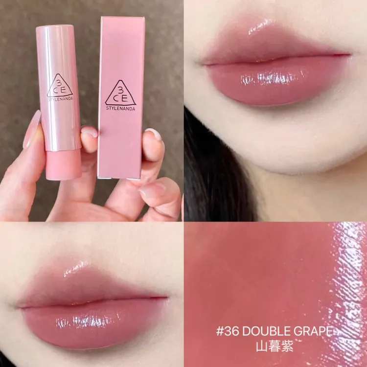 3CE好气色润唇膏变色裸色镜面唇釉口红滋润醉蔷薇雨时柚官方正品