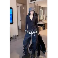 RUYIFASH字母刺绣休闲棉裤