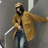 秋冬大码宽松休闲百搭翻领二棉外套