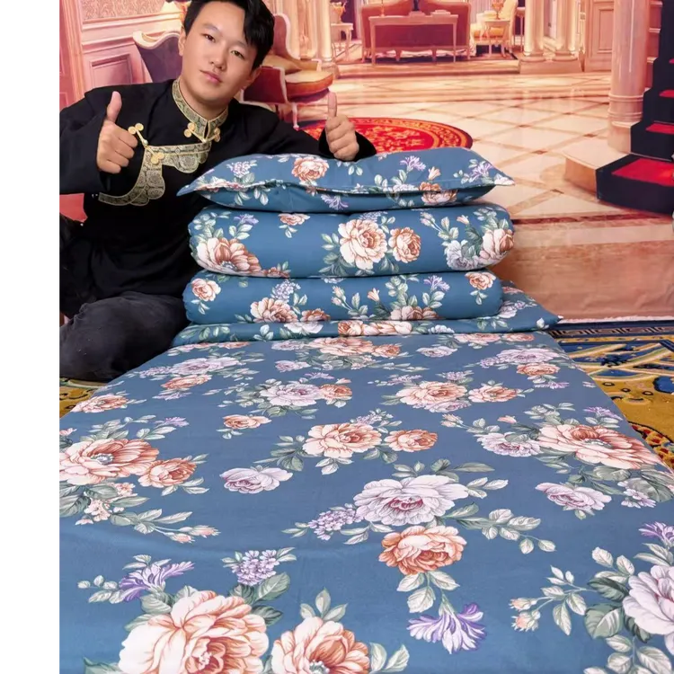 可拆卸95以上耐磨春季床品套件被罩印花棉被套床盖