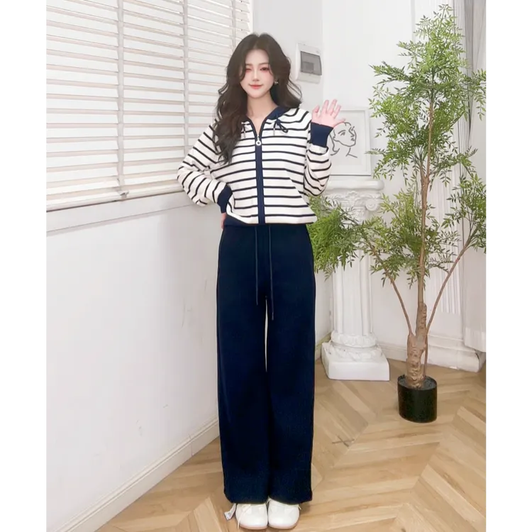 IEF/爱依服裤子2025冬季新款休闲通勤宽松气质百搭阔腿裤设计感