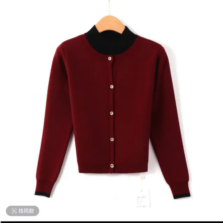 【主播推荐2】秋冬假两件女长袖百搭短款气质上衣小香风毛衣外套