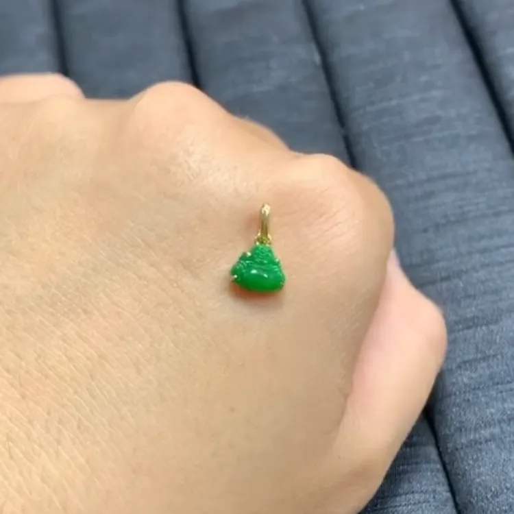【翠绿色佛公】diy迷你小提溜万用扣项链手链手串珠配件小吊坠滴溜 