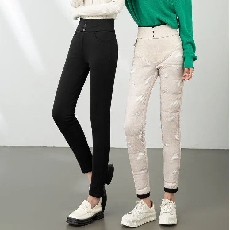 羽绒裤女高腰加绒加厚6788