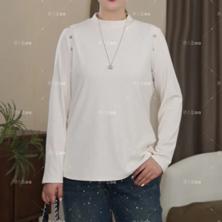 【上新】冬款上衣PDM22616秋冬新款显瘦气质百搭半高领大码女装T恤