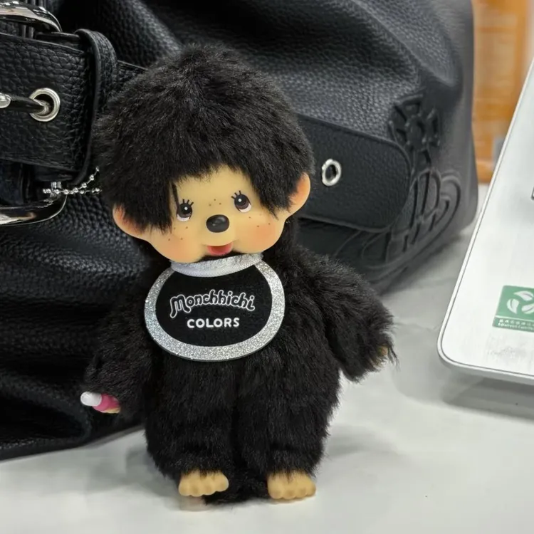【冲绳限定】Monchhichi 黑银蒙奇奇钥匙扣玩偶