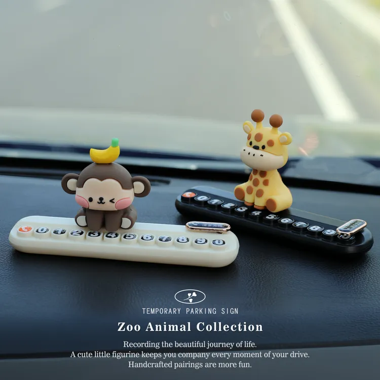 2025新款小鹿临时挪车号码牌可隐藏停车号码牌粘贴卡通车内摆件