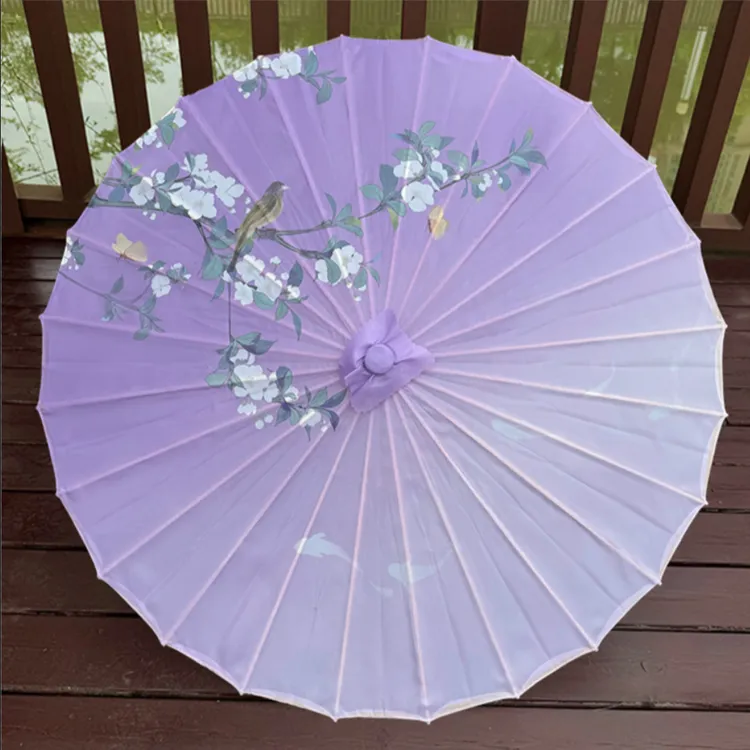 新中式素雅绸布油纸伞汉服舞蹈道具汉服演出旗袍走秀梨花桃花伞