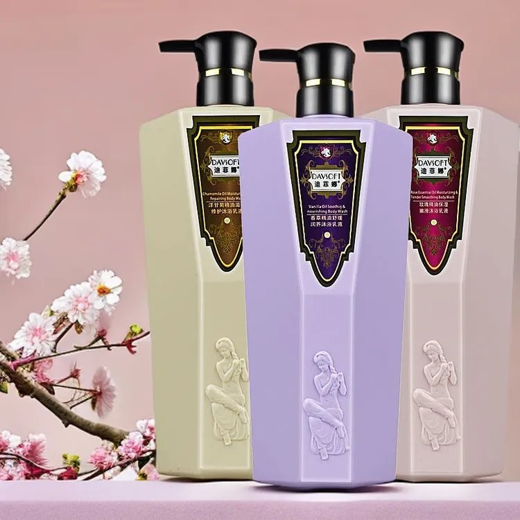 迪菲娜玫瑰精油香氛沐浴露洋甘菊保湿补水香氛家庭装沐浴乳液正品