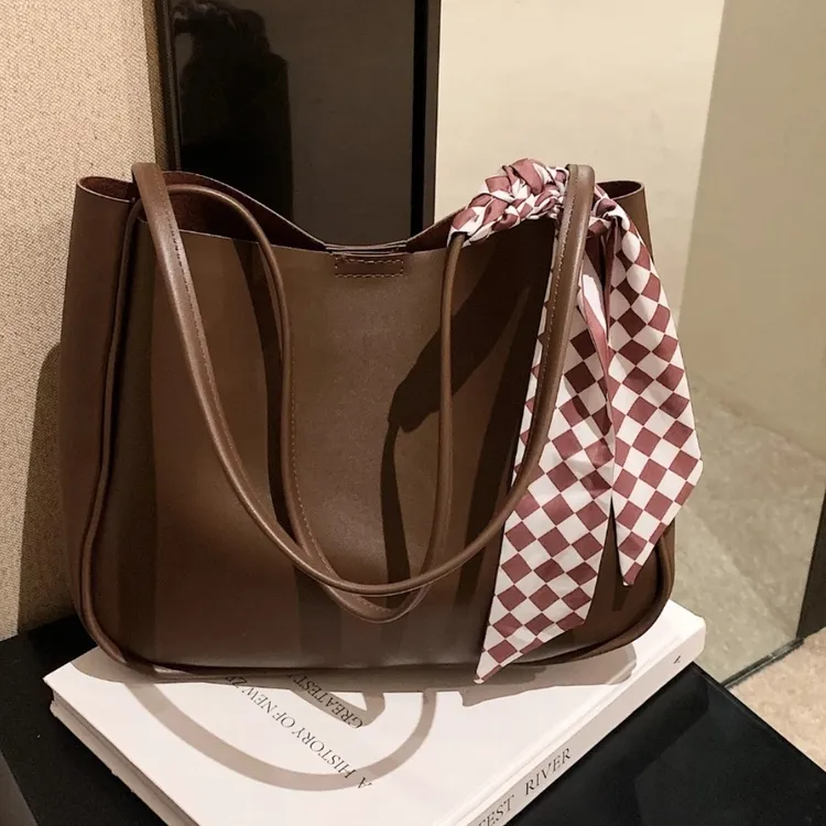 JIRUIDAISHU2026新款纯色通勤腋下托特包高级单肩腋下包