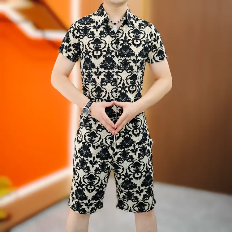 【阿凯严选】高品质夏季新款男士潮流时尚帅气短裤短袖衬衫个性套装