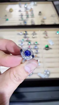 【闪购商品】蓝宝石戒指铂Pt900镶嵌2.01ct