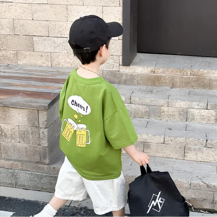 韩版童装男童短袖t恤2025夏季潮牌洋气宝宝上衣小童休闲棉t恤