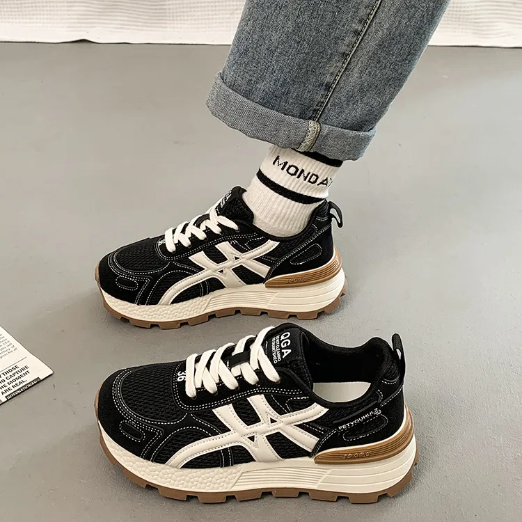 厚底老爹鞋女2025春秋新款爆款百搭透气网面增高运动鞋轻便阿甘鞋