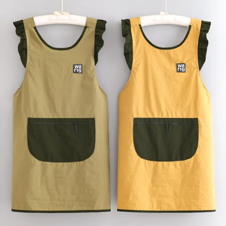 舒适透气围裙防泼水成人家用耐脏耐磨工作服餐饮服务员专用罩衣