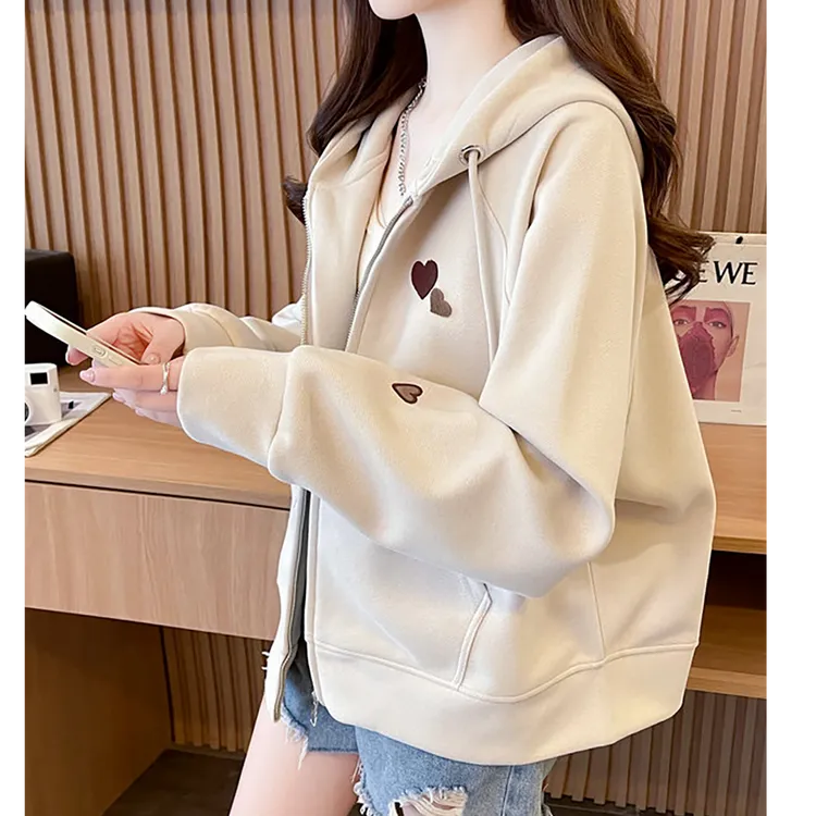 女童春秋外套2025新款青少年休闲百搭秋装连帽卫衣中大童休闲上衣