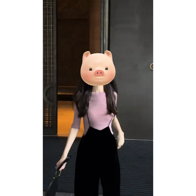 夏季新款时髦洋气设计感背带裤两件套装韩版纯色修身T恤上衣