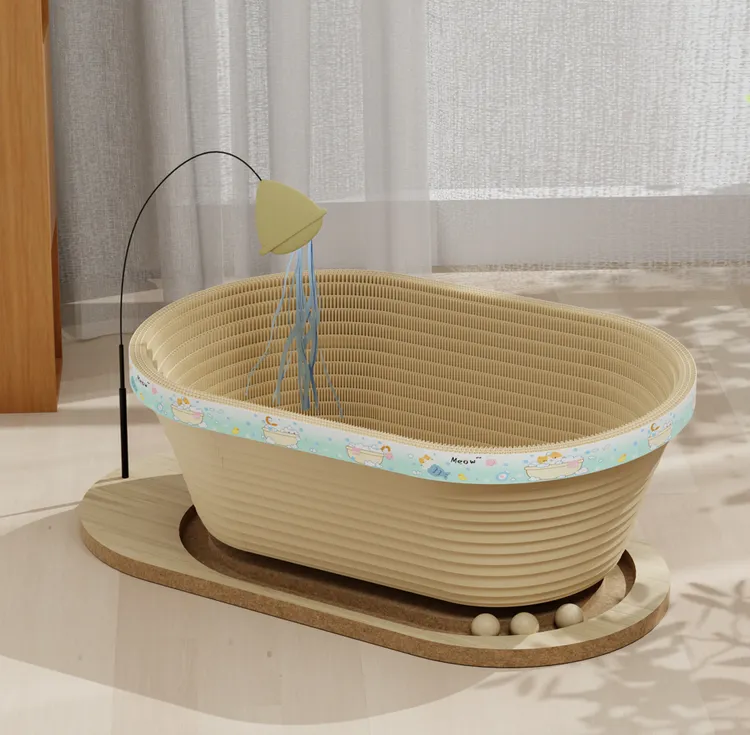 【小爪爪长尾巴】特大号加厚椭圆转盘猫抓板猫窝一体耐抓猫咪用品