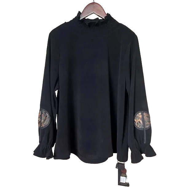 【佳佳】146秋冬气质百搭加厚打底雪尼尔长袖上衣显瘦时尚女士黑色