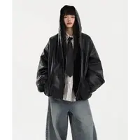 HandSeven秋冬美式两面可穿皮毛一体座山雕外套加厚宽松连帽皮衣